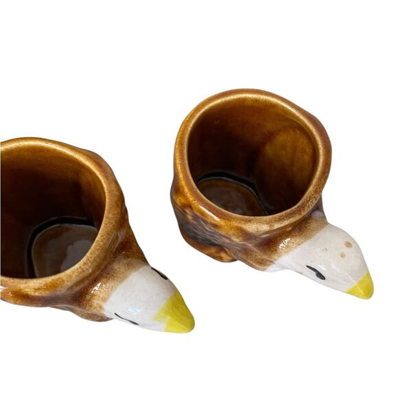 Vintage MCM American Bald Eagle Decanter Set 4 Cups Shot Glasses Rare Retro - Picture 8 of 11